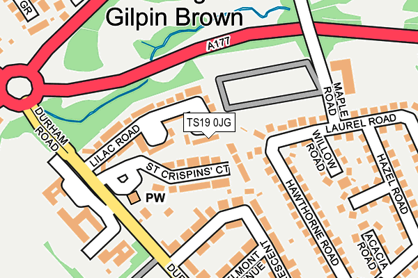 TS19 0JG map - OS OpenMap – Local (Ordnance Survey)