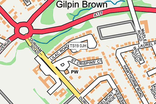 TS19 0JH map - OS OpenMap – Local (Ordnance Survey)