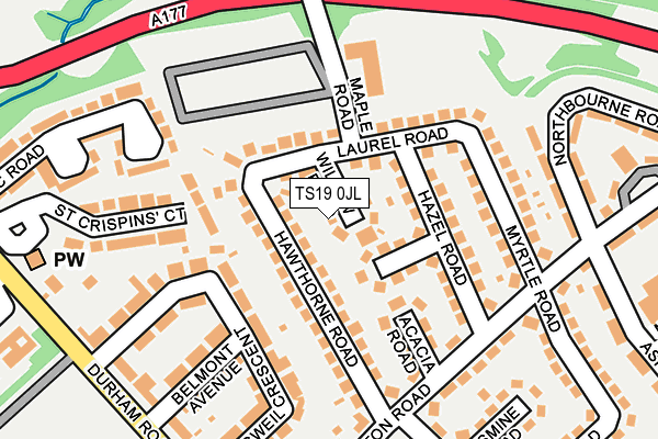 TS19 0JL map - OS OpenMap – Local (Ordnance Survey)