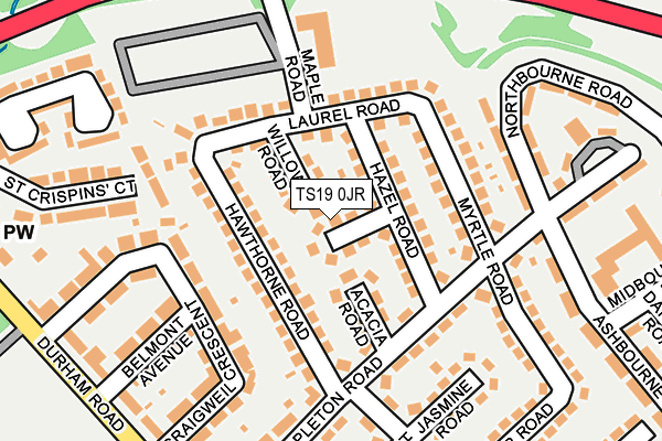 TS19 0JR map - OS OpenMap – Local (Ordnance Survey)