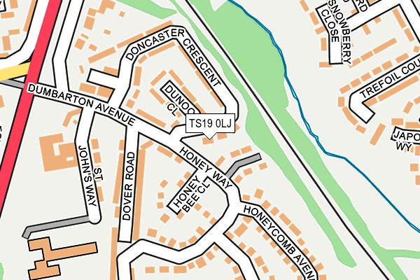 TS19 0LJ map - OS OpenMap – Local (Ordnance Survey)