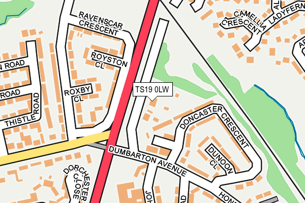 TS19 0LW map - OS OpenMap – Local (Ordnance Survey)