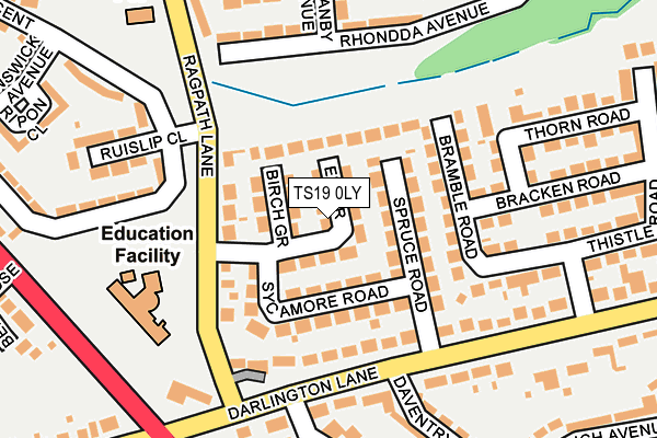 TS19 0LY map - OS OpenMap – Local (Ordnance Survey)