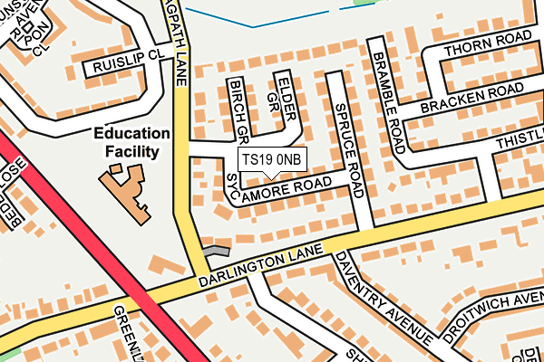 TS19 0NB map - OS OpenMap – Local (Ordnance Survey)