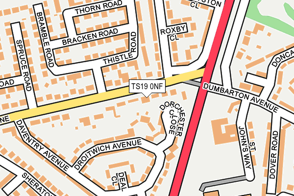 TS19 0NF map - OS OpenMap – Local (Ordnance Survey)