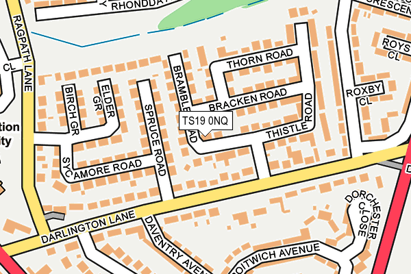 TS19 0NQ map - OS OpenMap – Local (Ordnance Survey)