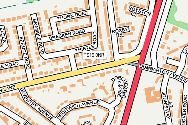 TS19 0NR map - OS OpenMap – Local (Ordnance Survey)