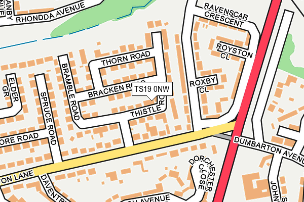 TS19 0NW map - OS OpenMap – Local (Ordnance Survey)