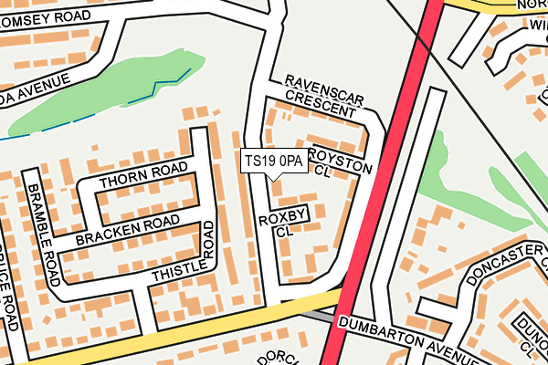 TS19 0PA map - OS OpenMap – Local (Ordnance Survey)