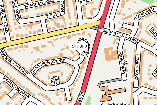 TS19 0PD map - OS OpenMap – Local (Ordnance Survey)