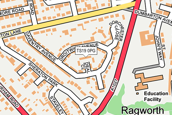 TS19 0PG map - OS OpenMap – Local (Ordnance Survey)