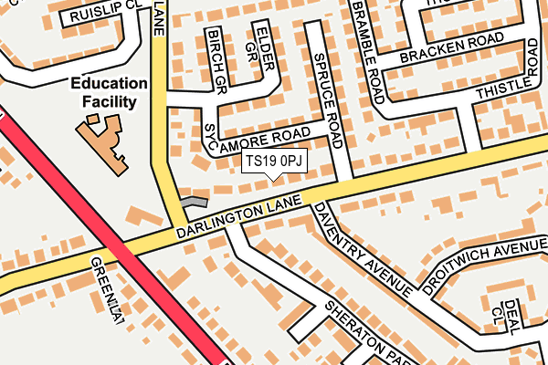 TS19 0PJ map - OS OpenMap – Local (Ordnance Survey)