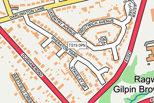 TS19 0PN map - OS OpenMap – Local (Ordnance Survey)