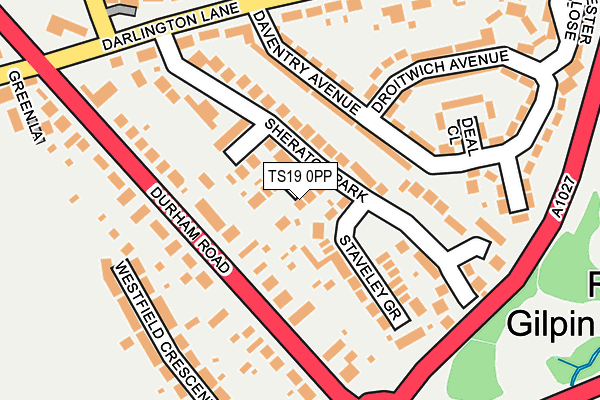 TS19 0PP map - OS OpenMap – Local (Ordnance Survey)