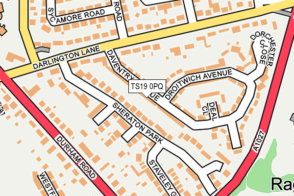 TS19 0PQ map - OS OpenMap – Local (Ordnance Survey)