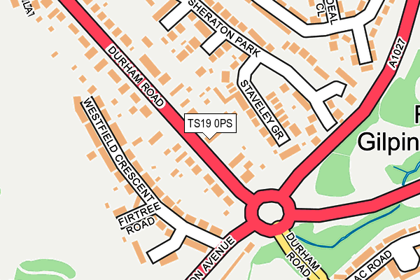TS19 0PS map - OS OpenMap – Local (Ordnance Survey)