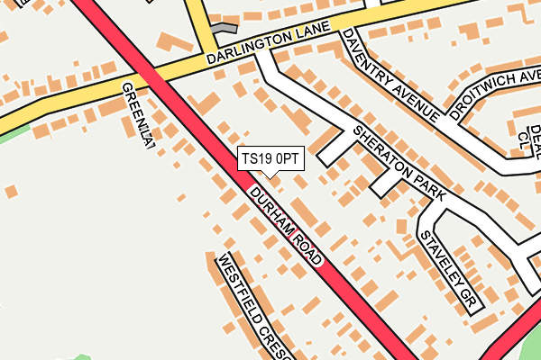 TS19 0PT map - OS OpenMap – Local (Ordnance Survey)