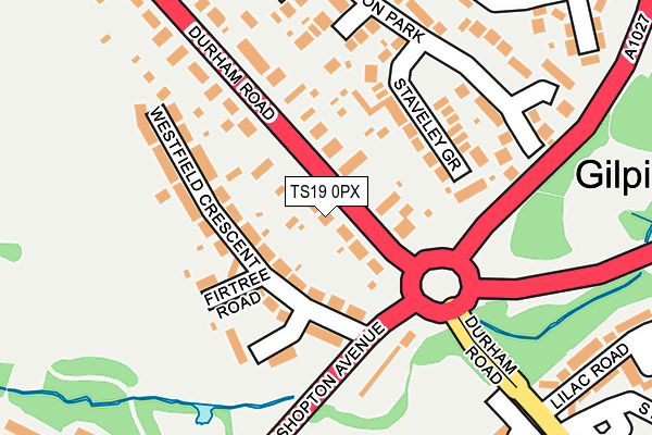 TS19 0PX map - OS OpenMap – Local (Ordnance Survey)