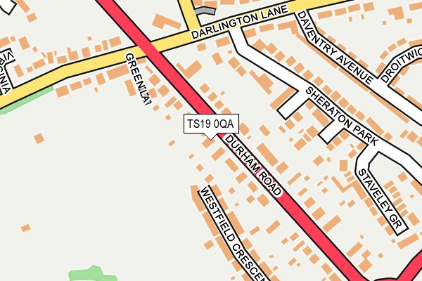 TS19 0QA map - OS OpenMap – Local (Ordnance Survey)