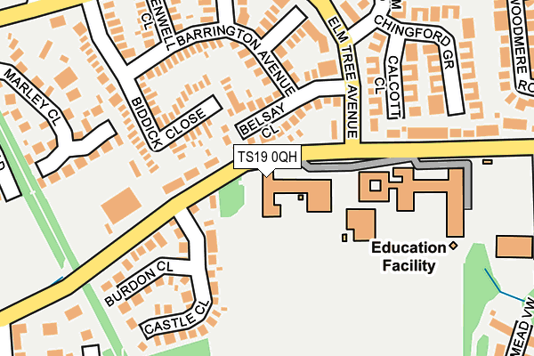 TS19 0QH map - OS OpenMap – Local (Ordnance Survey)