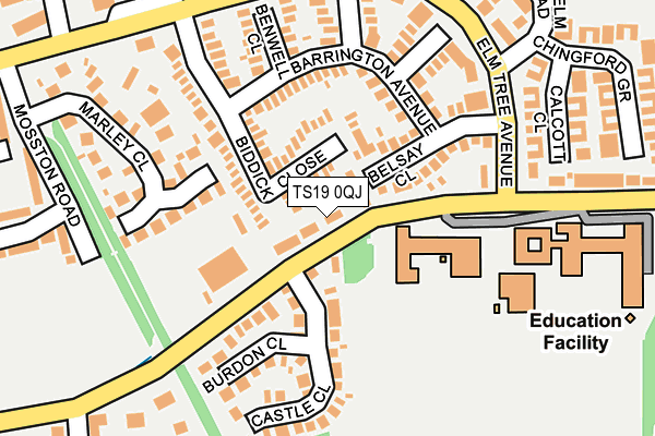 TS19 0QJ map - OS OpenMap – Local (Ordnance Survey)