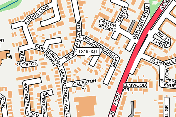 TS19 0QT map - OS OpenMap – Local (Ordnance Survey)