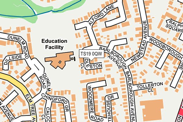 TS19 0QW map - OS OpenMap – Local (Ordnance Survey)