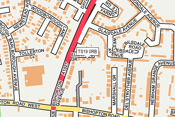 TS19 0RB map - OS OpenMap – Local (Ordnance Survey)