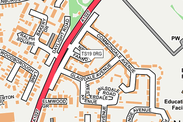 TS19 0RG map - OS OpenMap – Local (Ordnance Survey)