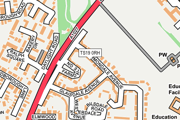 TS19 0RH map - OS OpenMap – Local (Ordnance Survey)