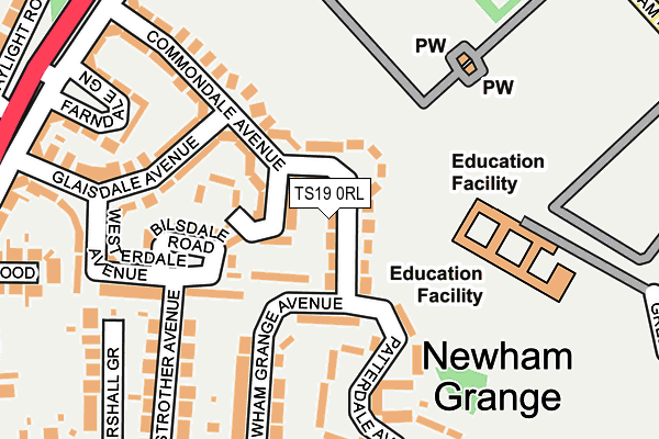 TS19 0RL map - OS OpenMap – Local (Ordnance Survey)