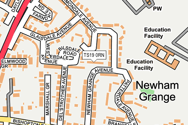 TS19 0RN map - OS OpenMap – Local (Ordnance Survey)