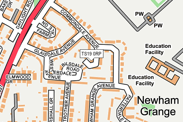 TS19 0RP map - OS OpenMap – Local (Ordnance Survey)