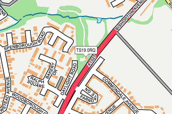 TS19 0RQ map - OS OpenMap – Local (Ordnance Survey)