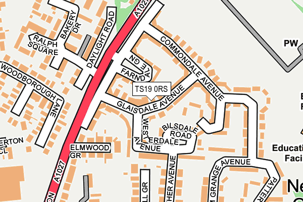 TS19 0RS map - OS OpenMap – Local (Ordnance Survey)