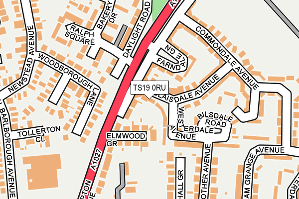 TS19 0RU map - OS OpenMap – Local (Ordnance Survey)