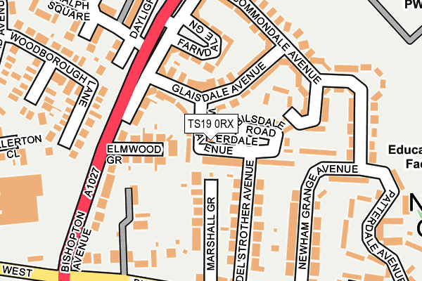 TS19 0RX map - OS OpenMap – Local (Ordnance Survey)