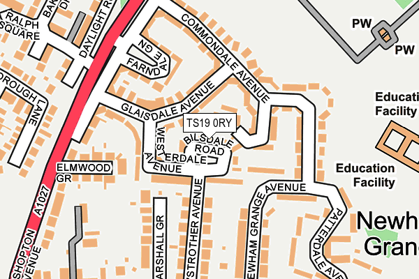 TS19 0RY map - OS OpenMap – Local (Ordnance Survey)