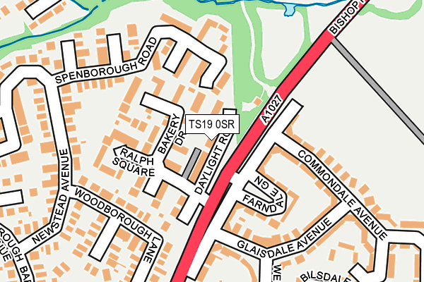 TS19 0SR map - OS OpenMap – Local (Ordnance Survey)