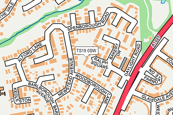 TS19 0SW map - OS OpenMap – Local (Ordnance Survey)