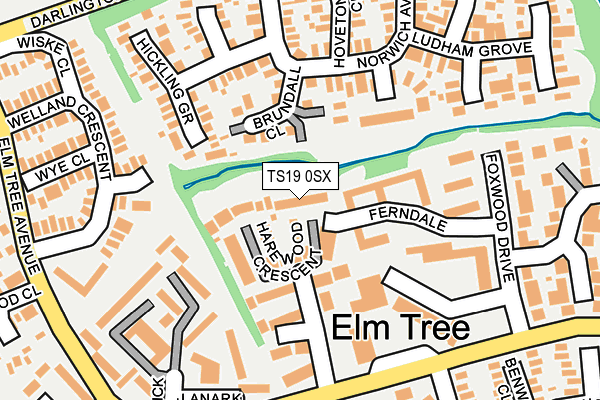 TS19 0SX map - OS OpenMap – Local (Ordnance Survey)