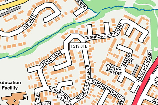 TS19 0TB map - OS OpenMap – Local (Ordnance Survey)