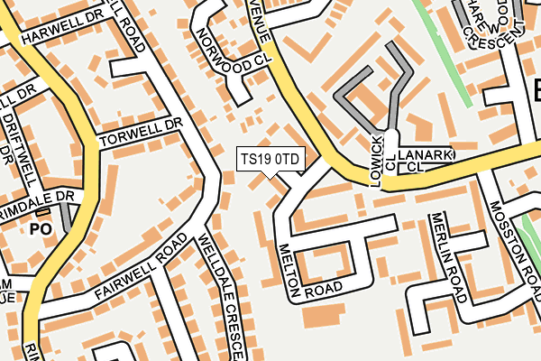 TS19 0TD map - OS OpenMap – Local (Ordnance Survey)