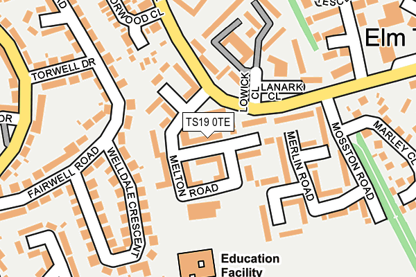 TS19 0TE map - OS OpenMap – Local (Ordnance Survey)