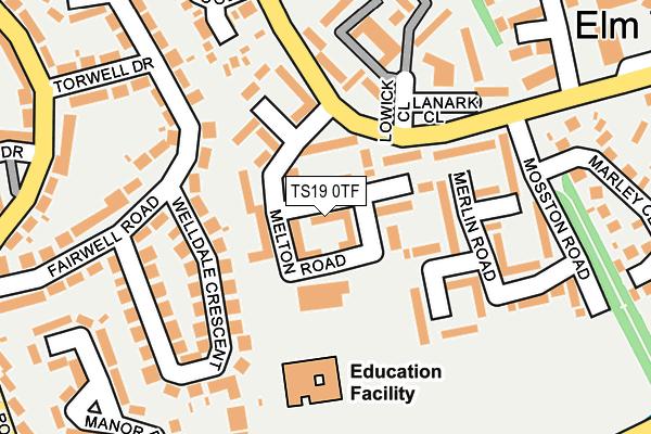 TS19 0TF map - OS OpenMap – Local (Ordnance Survey)