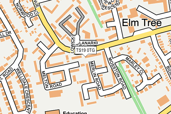 TS19 0TG map - OS OpenMap – Local (Ordnance Survey)