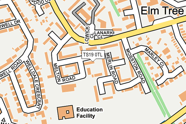 TS19 0TL map - OS OpenMap – Local (Ordnance Survey)