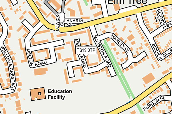 TS19 0TP map - OS OpenMap – Local (Ordnance Survey)