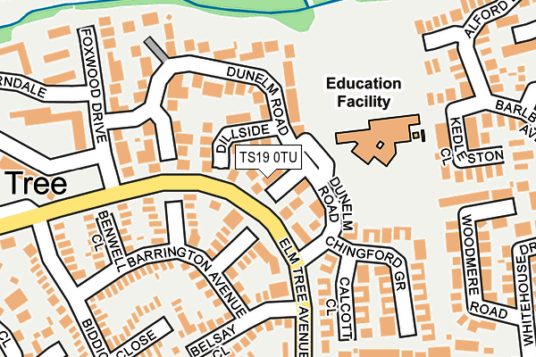 TS19 0TU map - OS OpenMap – Local (Ordnance Survey)