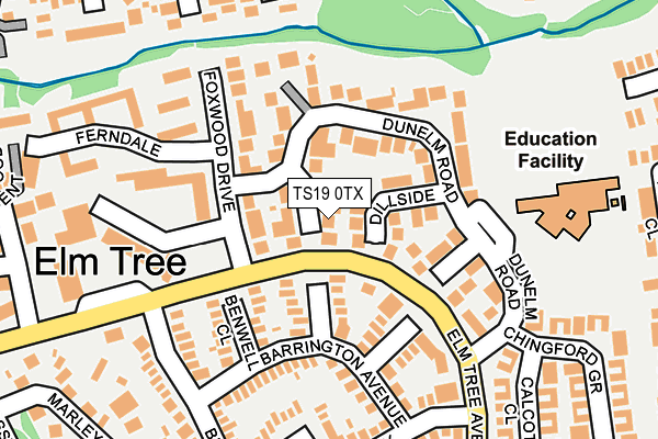 TS19 0TX map - OS OpenMap – Local (Ordnance Survey)